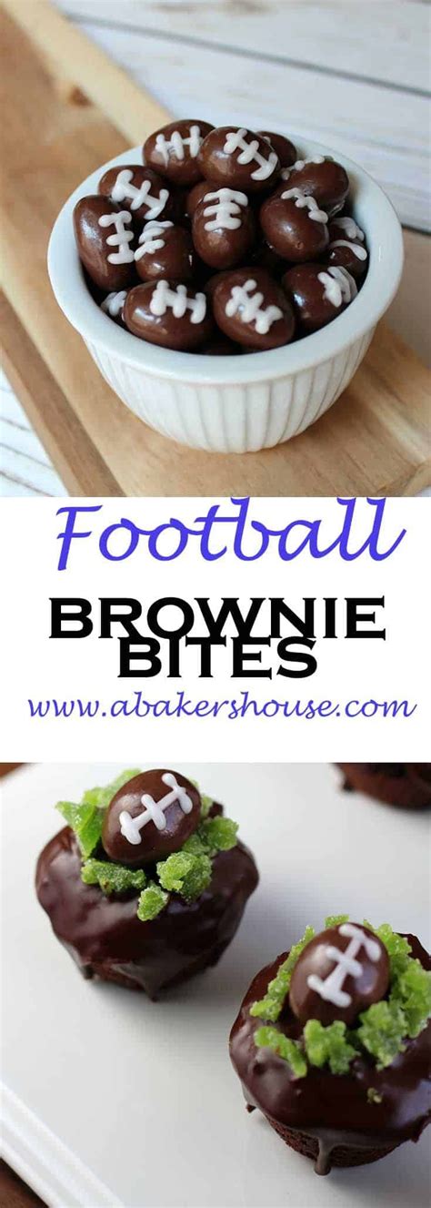Flourless brownie bites for the holiday season and beyond. Football Brownie Bites | A Baker's House