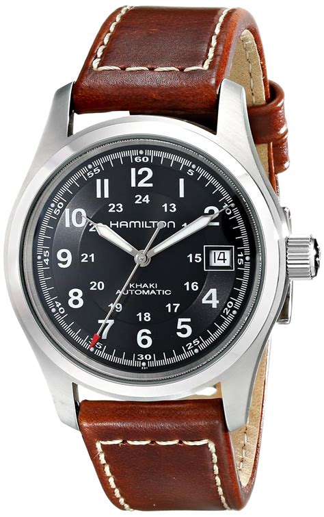 Hamilton H70455533 Khaki Field 38mm Mens Automatic Brown Leather Watch Ebay