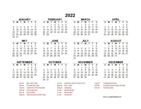 Kalender 2022 Lengkap Dengan