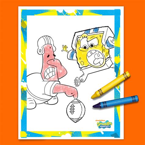 Spongebob Football Coloring Pack Nickelodeon Parents