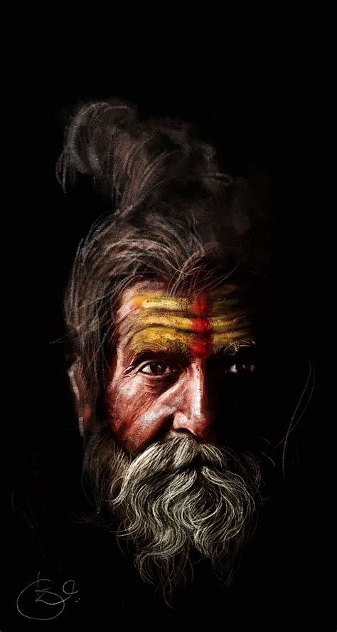 Sadhu en Arte Digital por Kiran Kumar pintura del señor shiva shiva