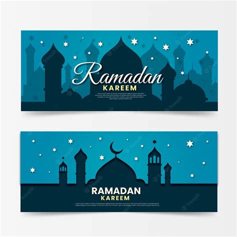 Free Vector Flat Design Horizontal Ramadan Banners