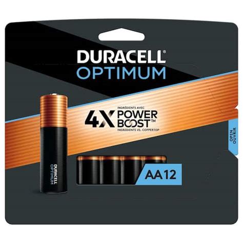 Duracell Optimum Aa Alkaline Battery 12 Pack Double A Batteries