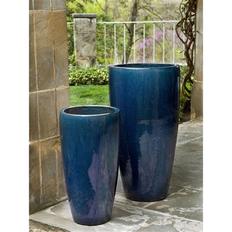 Tall Blue Ceramic Planters Ubicaciondepersonascdmxgobmx