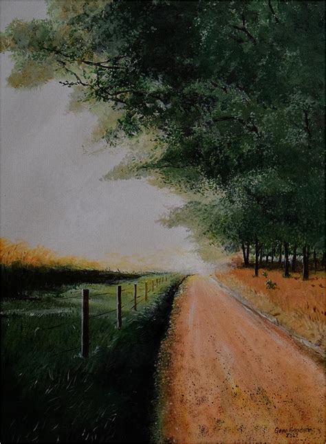 Old Country Road Painting By Gene Goodwin Fine Art America