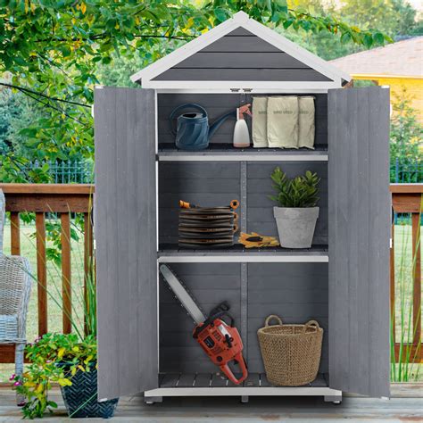 Buy Mcombo Outdoor Storage Cabinet Garden Wood Tool Shed Outside