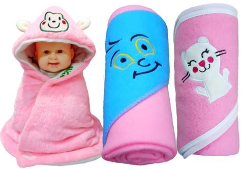 Brandonn Baby Blankets New Born Combo Pack Super Soft Hoodie And Fleece