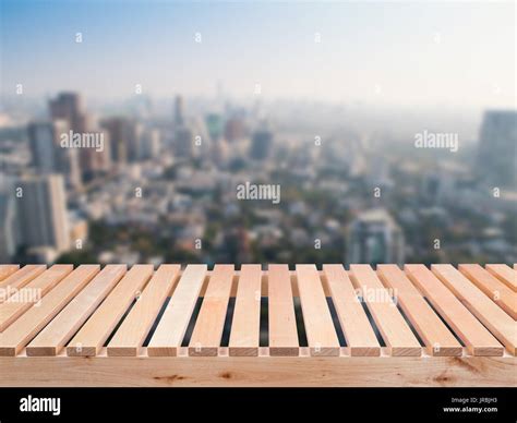 Roof Top Balcony With Cityscape Background Stock Photo Alamy