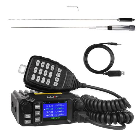qb25 pro quad band mini mobile radio cable 50w antenna radioddity