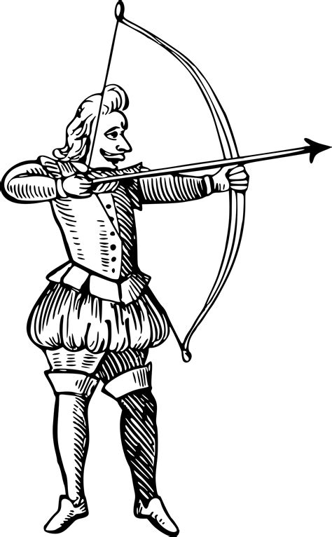 Archer Clipart Youth Archery Hunter With Bow And Arrow Drawing Png
