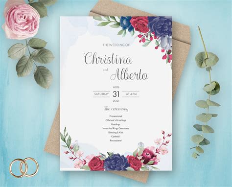 Wedding Invitation Template Photoshop Free Best Design Idea