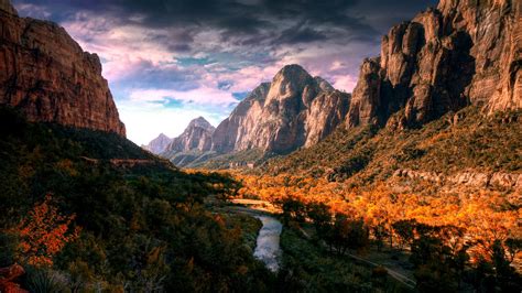 Nature Hdr River Landscape Mountain Wallpapers Hd