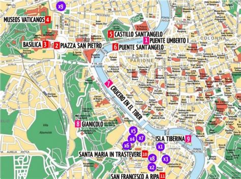 Mapa De Monumentos En Roma