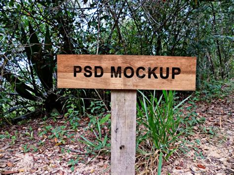 Wooden Sign Mockup Premium Psd File
