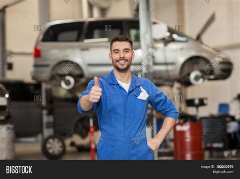 Car Service Repair Maintenance Gesture And People Concept Happy