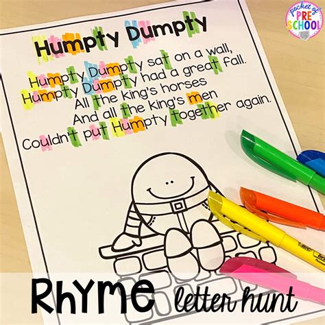 Kindergarten Nursery Rhyme Activities