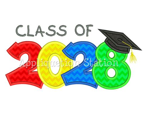 Class Of 2028 Graduation Cap Appliquetionstation