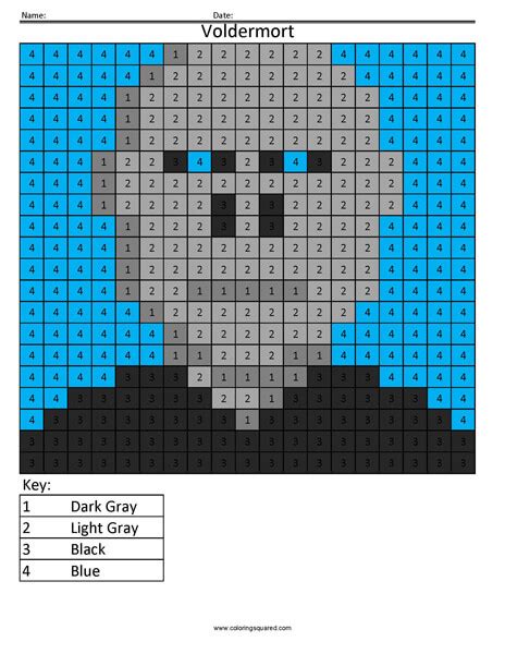 Harry Potter Color by Number – Coloring Squared
