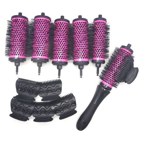6pcsset 3 Sizes Detachable Handle Hair Roller Brush With Positioning