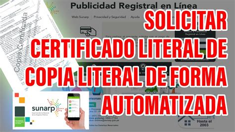 Solicitar Certificado Literal De Copia Literal De Forma Automatizada