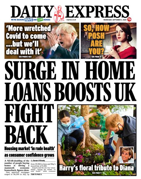 Daily Express Front Page 2nd Of September 2020 Tomorrows Papers Today