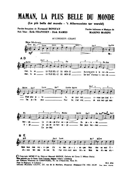 Belle Tu Es Si Belle Partition Piano Pdf - Épinglé par Niset sur Perso | Partition accordéon, Partitions