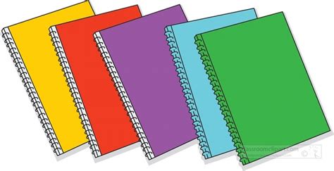 School Clipart School Supplies Spiral Multi Colored Binders Clipart 2