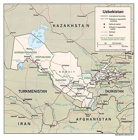 Large Detailed Administrative And Political Map Of Uzbekistan