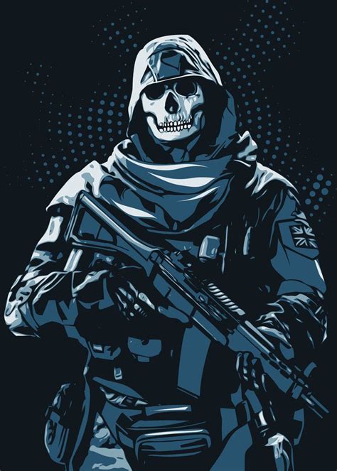 Ghost Poster By Creativedy Stuff Displate Call Of Duty Art Ghost