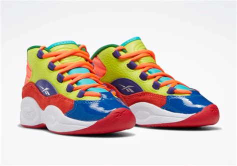This Kids Reebok Question Mid Goes Bold In Orange Flare And Other