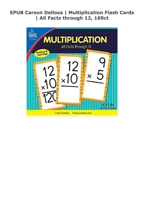 Epub Carson Dellosa Multiplication Flash Cards All Facts Through