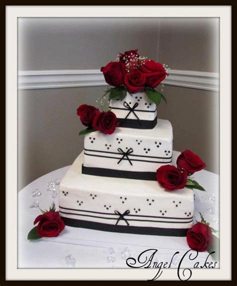Ribbons And Roses Wedding Cake
