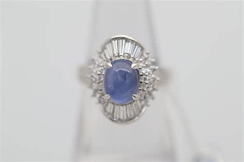 Blue Star Sapphire Diamond Platinum Ring For Sale At 1stdibs Blue