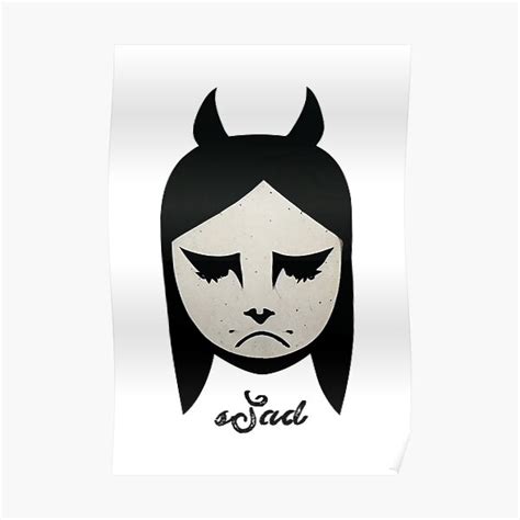 Sad Devil Girl Street Art Style Illustration Poster For Sale By