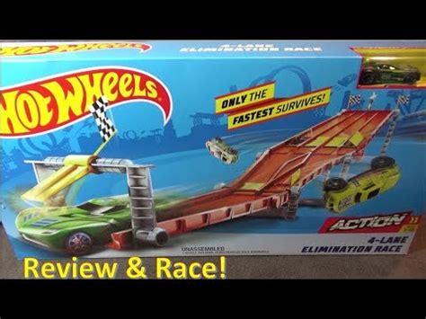 Hot Wheels 4 Lane Elimination Race Set Review Race YouTube