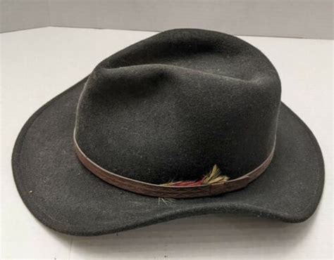 Vintage The Original Lite Felt 100 Wool Hat Black Large Wpl 5923 Ebay
