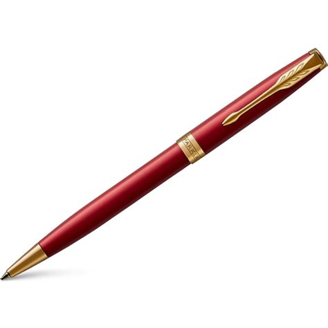 Parker Sonnet Red Lacquer With Gold Trim Ballpoint Pen Pen Boutique Ltd