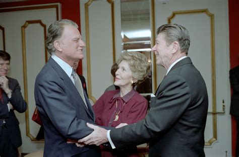 File President Ronald Reagan Nancy Reagan And Billy Graham At The National Prayer Breakfast