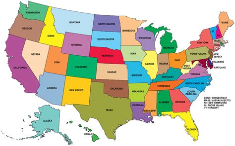 52 States Of America Map Cities And Towns Map