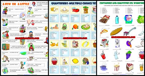 Much, many with a noun Quantifiers ESL Printable Worksheets and Exercises