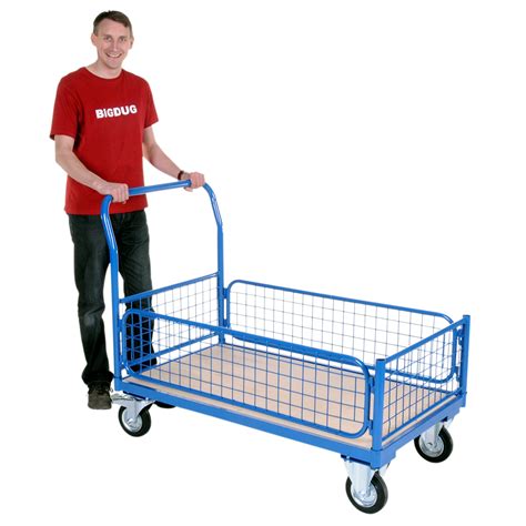 Equal foldable platform trolley for lifting heavy weight, 500 kg capacity, blue colour, 5 inch wheel. Heavy Duty 500KG Capacity Steel Platform Truck Trolley ...