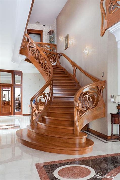 The wooden stairs match the flooring and the handrail has a very similar look. Beautiful Wooden Stairs !!! | Stairs design, Wood ...