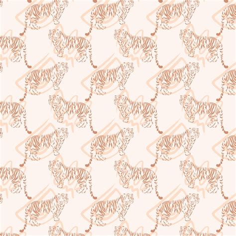 Premium Vector Seamless Tiger Pattern Illustration