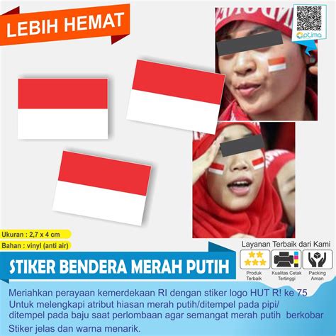 Jual Stiker Bendera Merah Putih Tempel Di Pipi Dan Benda Lain Shopee Indonesia