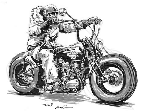 Drawing 드로잉 Motorcycle Drawing Motorcycle Tattoos Biker Art