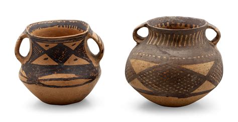 Two Painted Pottery Jars Neolithic Period Majiayao Culture Banshan
