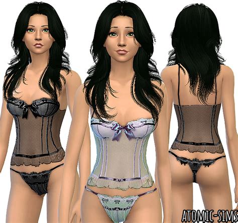 simchic mint lace corset underwear conversion the sims 4 catalog