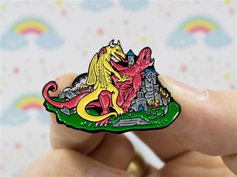 Dragons Having Sex On A Castle Enamel Pin Great Gag T Etsy
