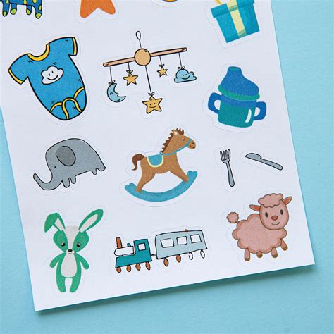 Baby Boy Sticker Sheets For Scrapbooking And Journaling 47 Etsy
