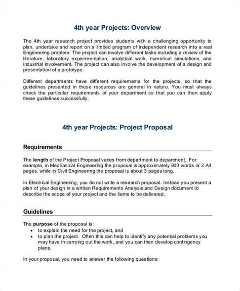 Engineering Project Proposal Template Popular Professional Template